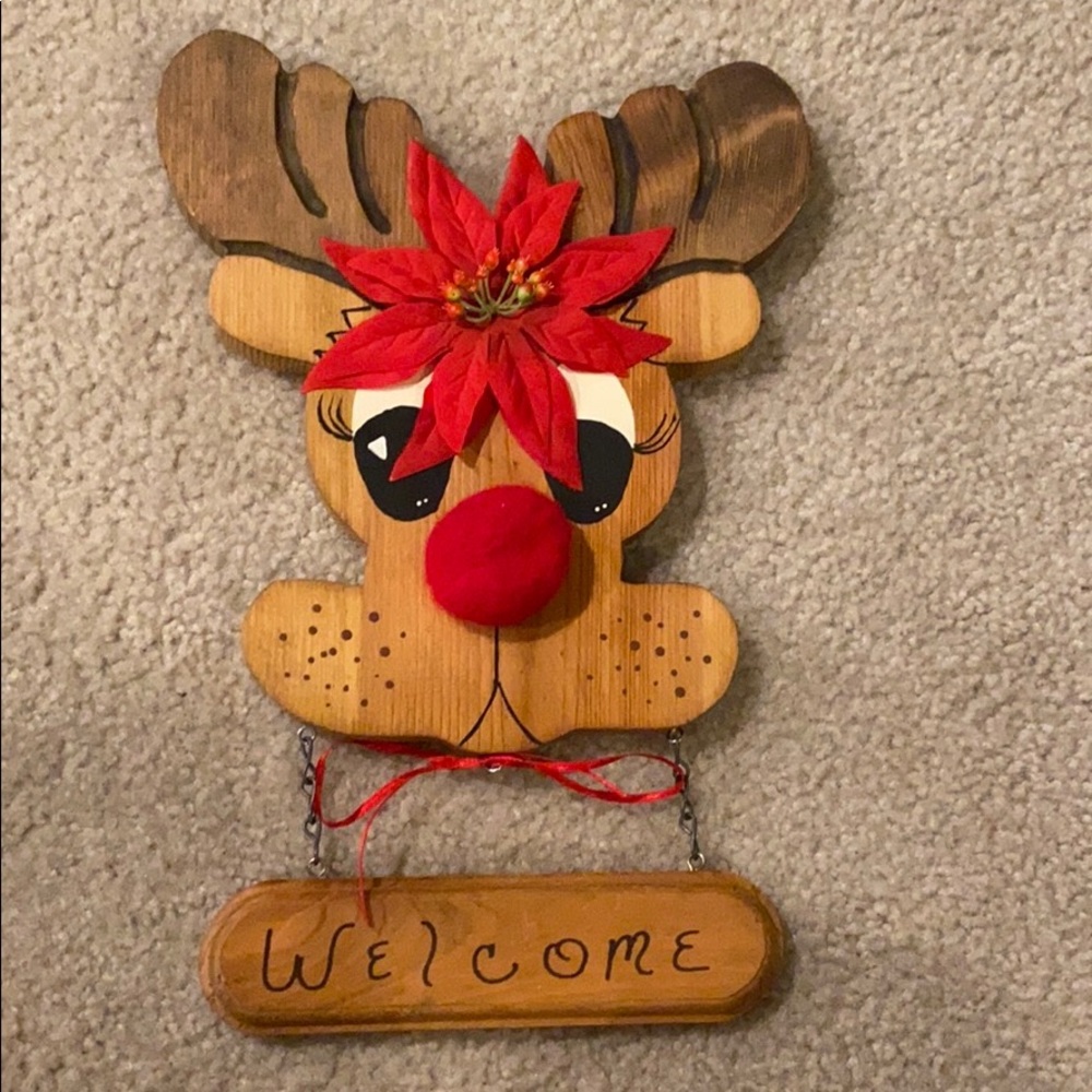 Wooden Reindeer Wall Decoration